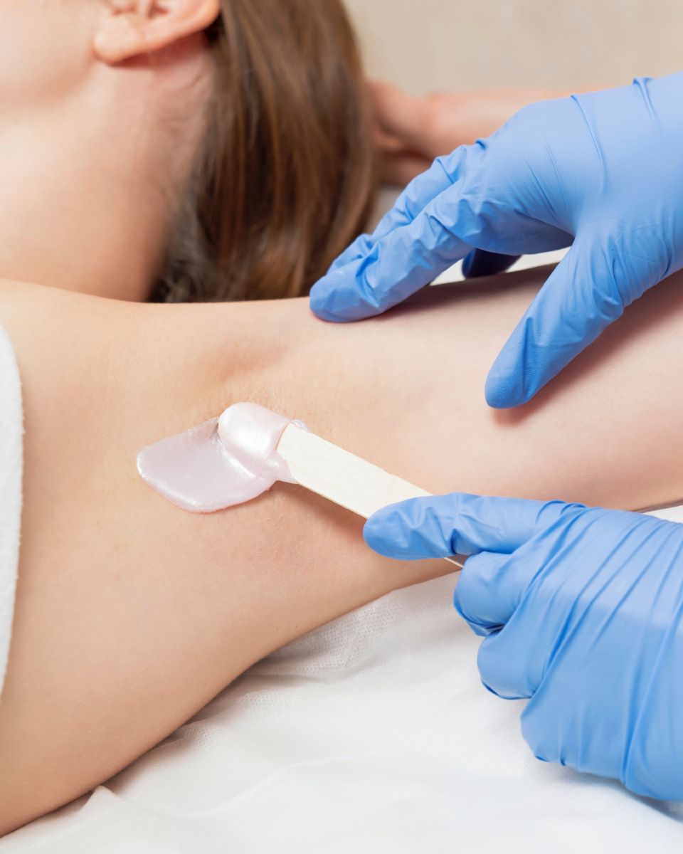 Underarm waxing treatment in our private room