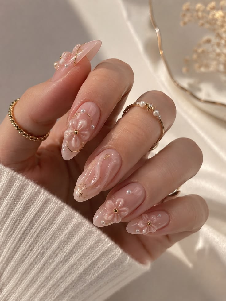 A finished hand-painted manicure at Relax Nails & Spa